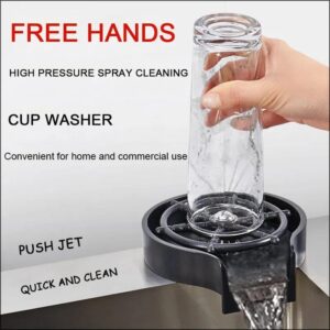 High-Pressure Glass Rinser – Automatic Cup Washer for Kitchen Sink, Bar, Café, Milk Tea & Beer Glass Cleaning Tool