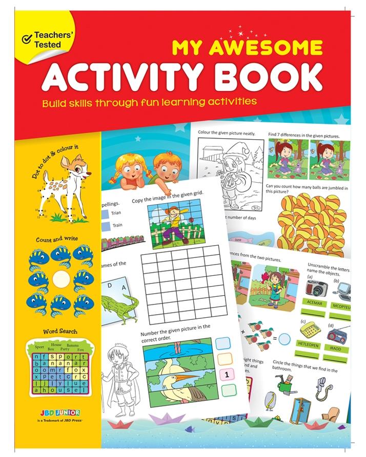 My Awesome Activity Book for Kids | Fun Learning Coloring & Puzzle Book | Educational Drawing Book for Boys & Girls KS