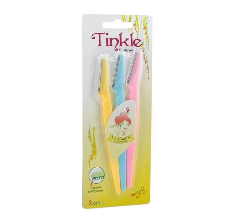 Tinkle Eyebrow Razor for Women – 3 Pcs Facial Hair Trimmer & Touch-Up Shaver for Eyebrows, Face & Neck