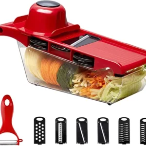 10 in 1 Mandoline Slicer Vegetable Cutter with Stainless Steel Blade Manual Potato Peeler Carrot Cheese Grater Dicer Kitchen Tool