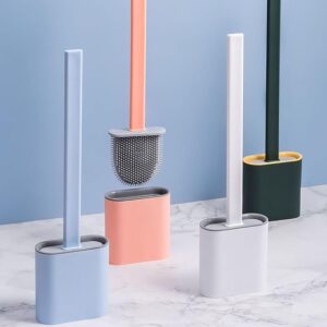 Silicone Toilet Brush with Quick-Drying Holder – Flexible Bristles & Deep Cleaning Design (Random Color)