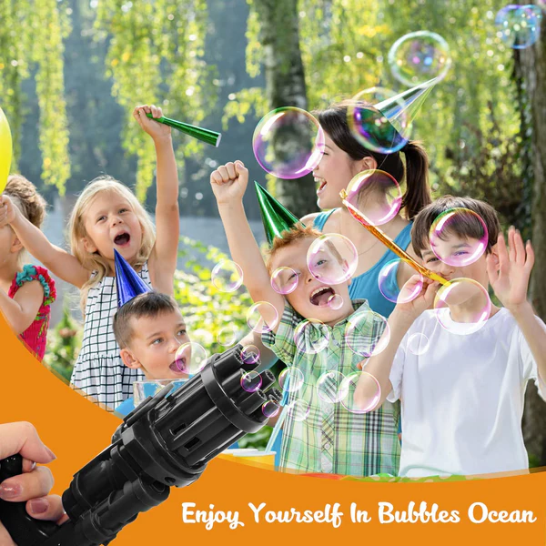 Automatic Bubble Gun for Kids – Gatling Water Bubble Shooter | Fun Bubble Machine Toy for Boys & Girls - Image 4