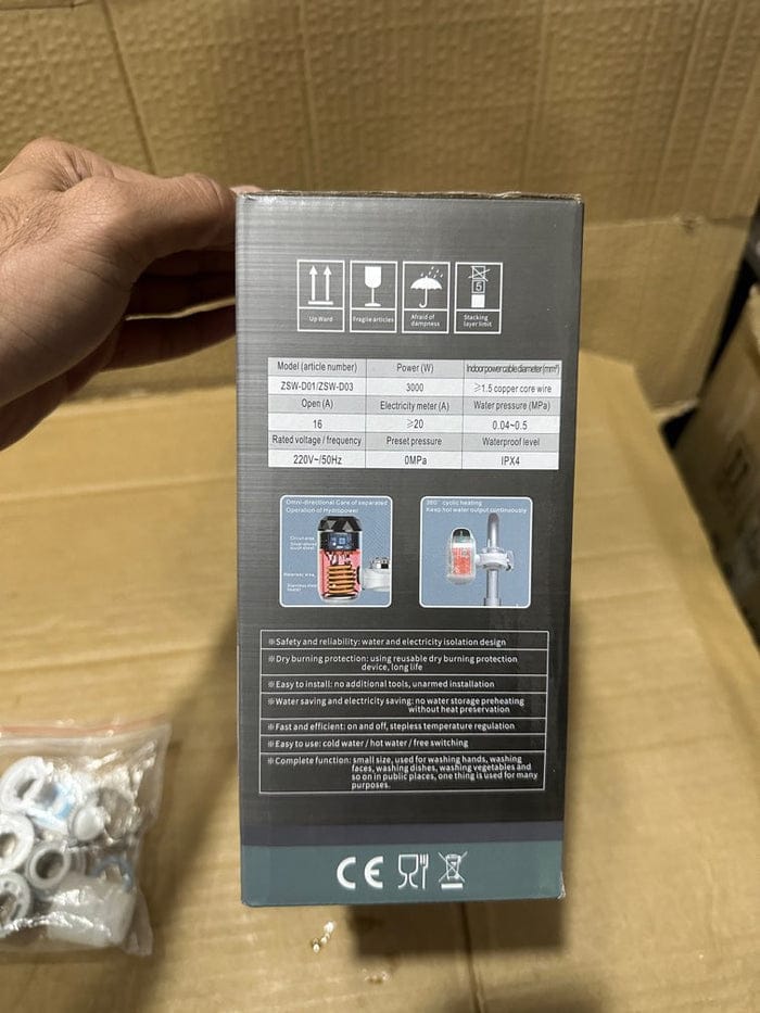 Imported Immediate Electric Water Heater ZSW-D01 | Instant Hot Water | Compact, Energy-Saving & Safe Bathroom Geyser - Image 4