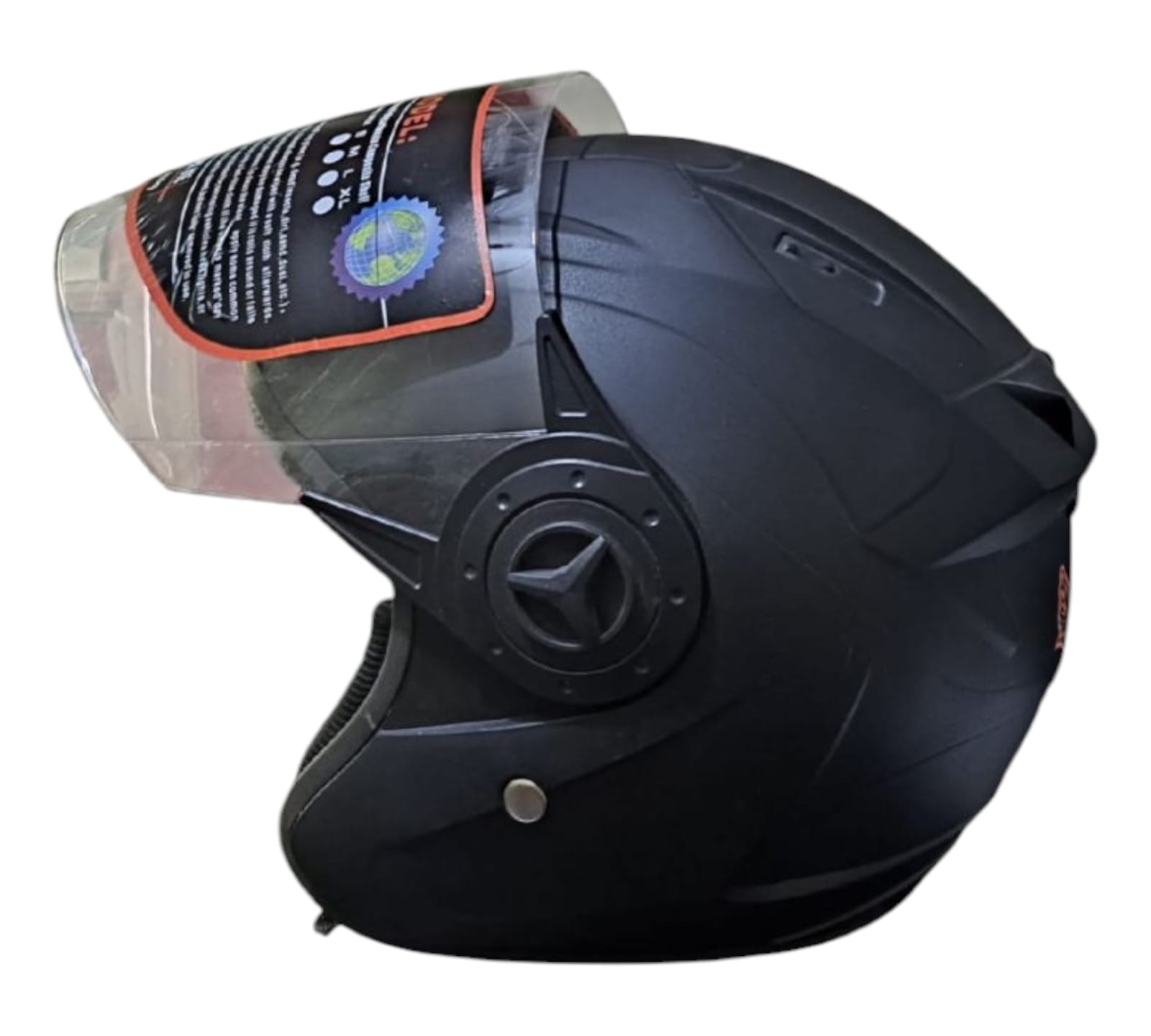 RT Primax Half Face Helmet For Bike | Comfortable, Stylish and Safe For Bike | Helmet For Bike Stylish Look New Design - Black - Image 2
