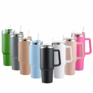 Stanley 40 Oz (1200ML) Stainless Steel Vacuum Insulated Tumbler with Straw – Leak-Proof Quencher Cup for Hot & Cold Beverages, Travel Mug, Gym Water Bottle, Coffee Thermos -Random Colors | Stanley