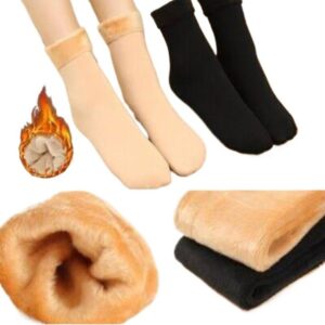 Women’s Woolen Quarter Socks – Pack of 2 , Soft & Warm Winter Wear, Elegant Style, Flexible Size, Comfortable Daily Use, Available in Black & Skin Colors (1 Pair) - Black