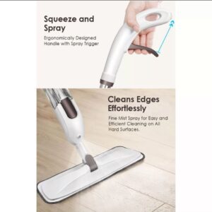 Magic Spray Flat Mop with Reusable Microfiber Pads – Effortless 360° Floor Cleaning for Hardwood, Tile, Laminate, Marble – Streak-Free Shiny Floors, Ergonomic Lightweight Handle