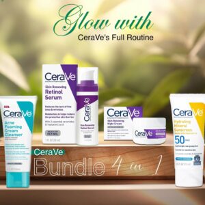 CeraVe 4-in-1 Complete Skincare Kit – Cleanser, Hydrating Serum, Night Cream & Sunblock | Radiant, Healthy, Moisturized & Smooth Skin Routine