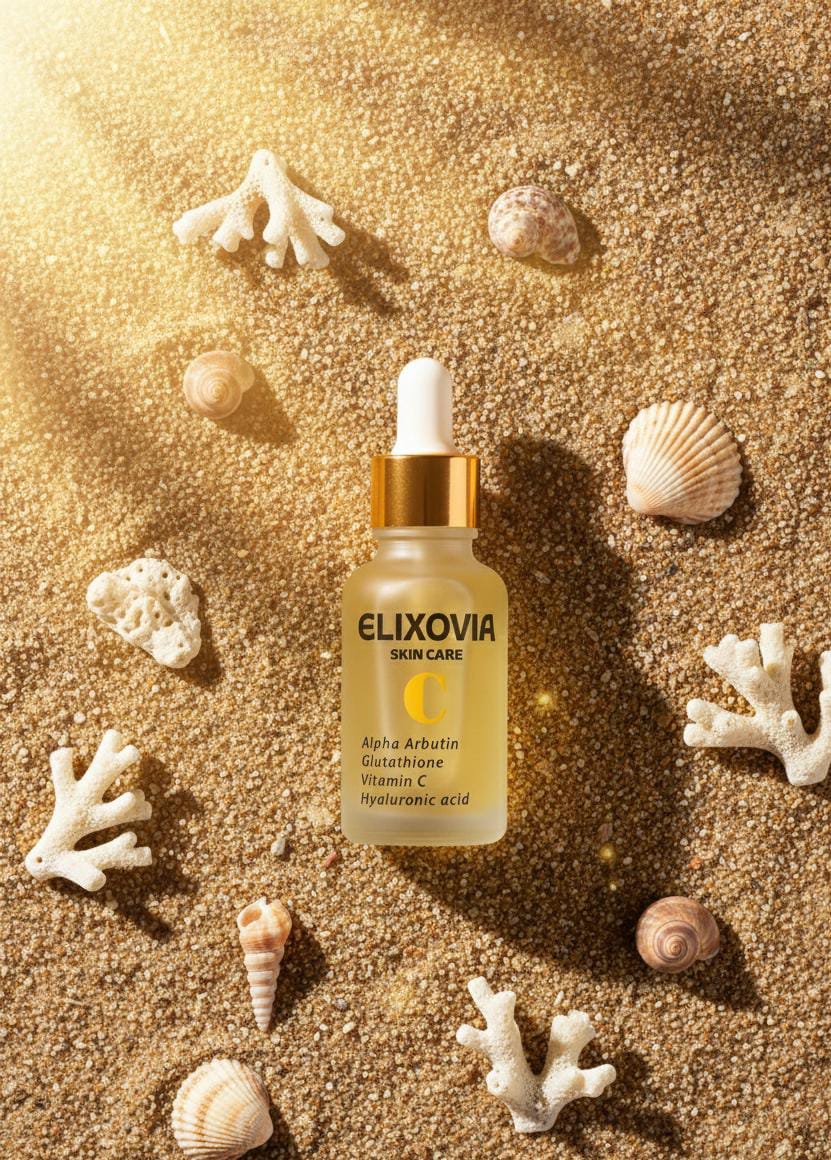 Elixovia Vitamin C Plus Face Serum – Brightening & Hydrating Formula with Alpha Arbutin, Glutathione & Hyaluronic Acid – Radiant, Even & Smooth Skin – 30ml - Image 2