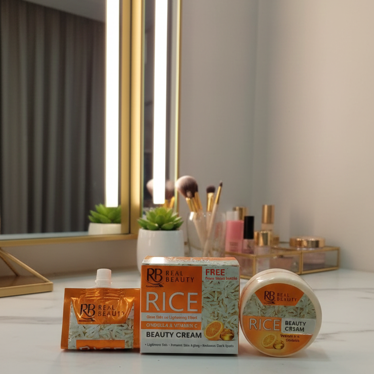 Korean Glass Skin Secret Revealed! ✨ RB Rice Beauty Cream + FREE Face Wash – Brightening, Nourishing 2-Step Skincare Routine - Image 5