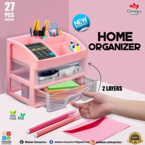 Multi-Purpose Transparent Organizer with Drawers | Storage Box for School & Office Supplies, Makeup & Desk Accessories