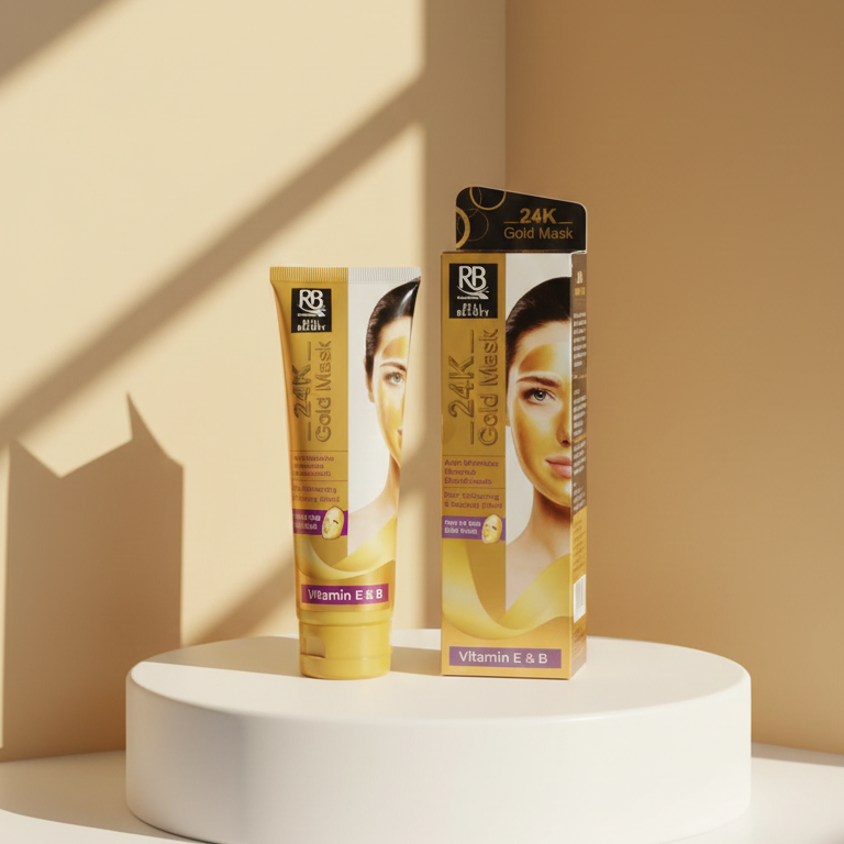 Pamper Your Skin with 24K Gold Luxury! ✨ RB Cosmetics Real Beauty Gold Mask – Ultimate Hydrating & Brightening Treatment for Instant Radiance - Image 5