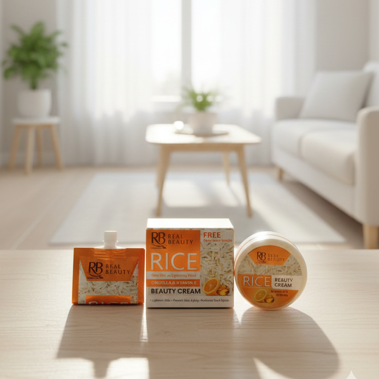 Korean Glass Skin Secret Revealed! ✨ RB Rice Beauty Cream + FREE Face Wash – Brightening, Nourishing 2-Step Skincare Routine - Image 4