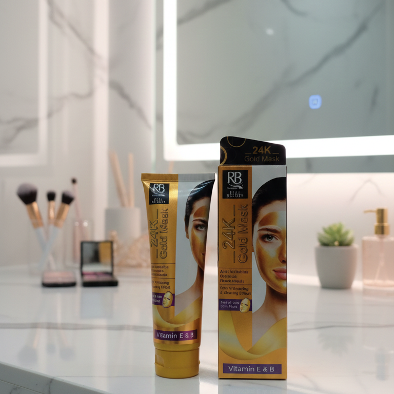 Pamper Your Skin with 24K Gold Luxury! ✨ RB Cosmetics Real Beauty Gold Mask – Ultimate Hydrating & Brightening Treatment for Instant Radiance - Image 3