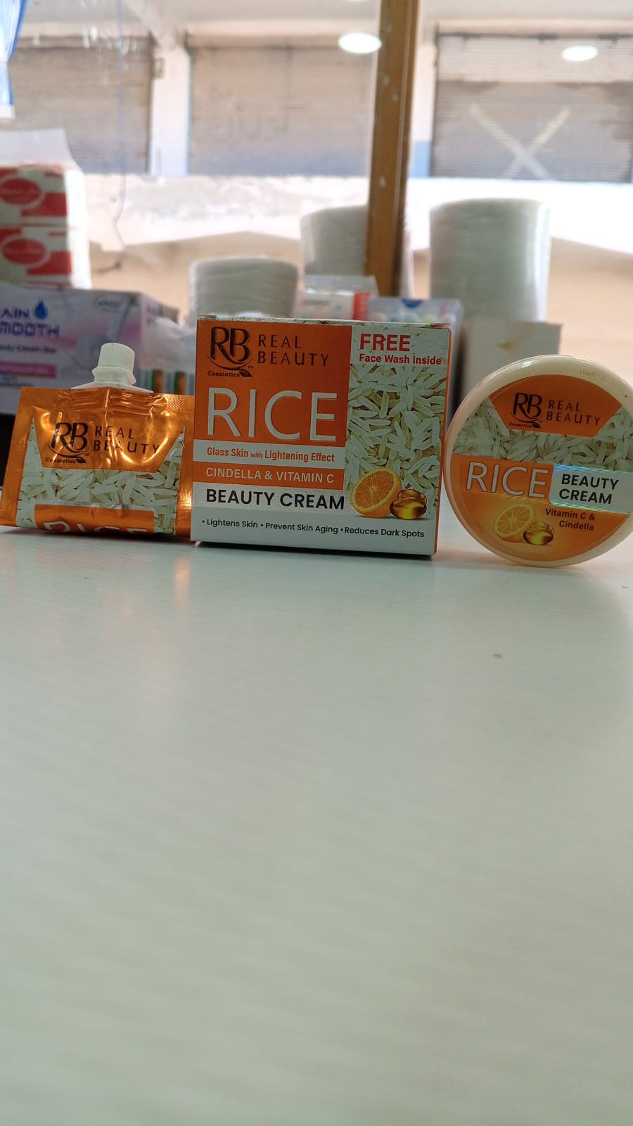 Korean Glass Skin Secret Revealed! ✨ RB Rice Beauty Cream + FREE Face Wash – Brightening, Nourishing 2-Step Skincare Routine - Image 2