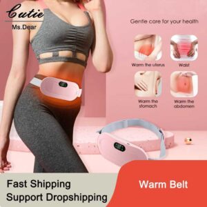 Heated Massage Belt for Abdomen & Waist: 3-in-1 Pain Relief with Heat, Vibration, Compression