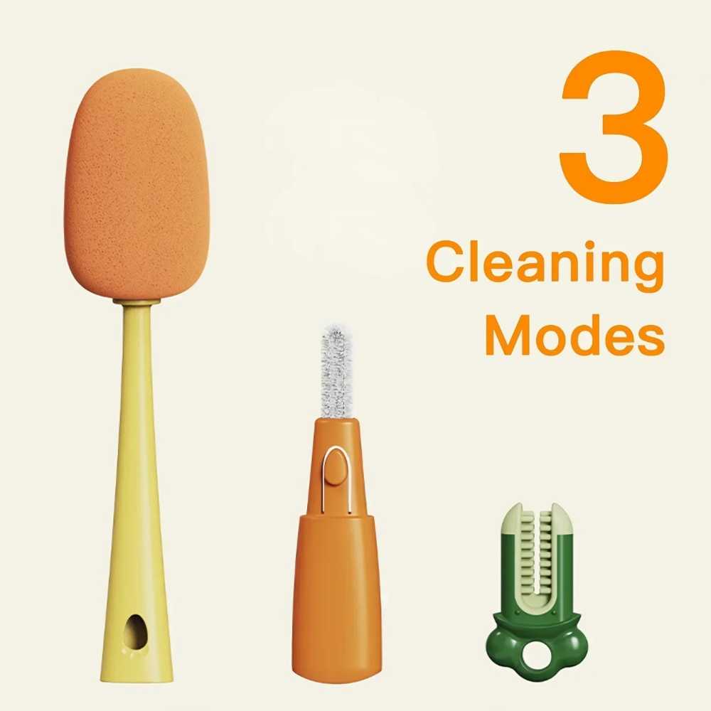 Reach Every Corner, Clean Everything! 🧽 3-in-1 Cleaning Brush – Long Handle Cup, Bottle & Glass Scrubber for Lazy & Deep Cleaning - Image 3