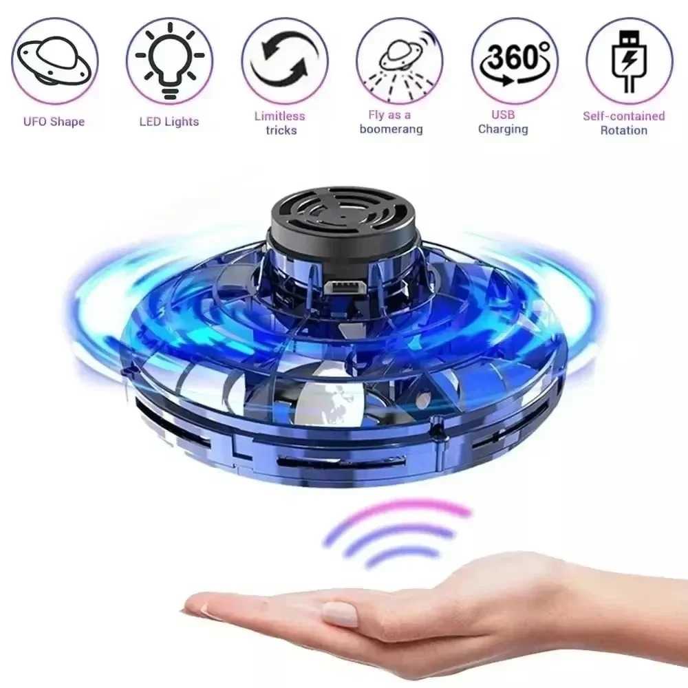 UFO Fingertip Gyroscope Sensing Toy, Fun Floating Luminous Gyroscope Stress Reducing Toy Children's Birthday Toy Gift - Image 5