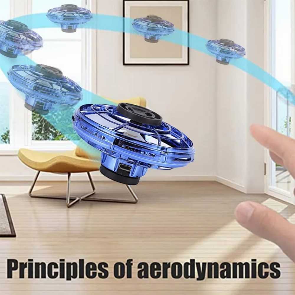 UFO Fingertip Gyroscope Sensing Toy, Fun Floating Luminous Gyroscope Stress Reducing Toy Children's Birthday Toy Gift - Image 4