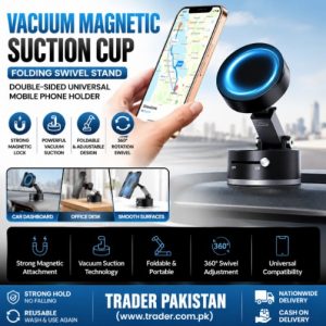 Vacuum Magnetic Suction Cup Folding Swivel Stand – Double-Sided Universal Mobile Phone Holder