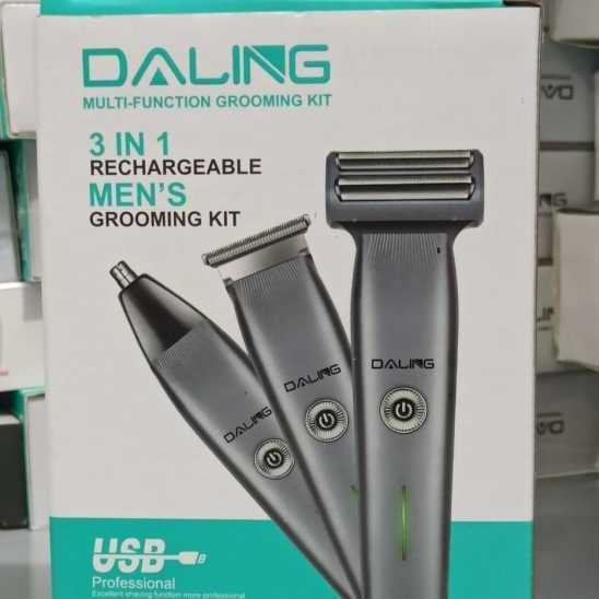 DALING DL-9218 3-in-1 Compact Rechargeable Hair Clipper | Shaver, Beard Trimmer & Body Groomer
