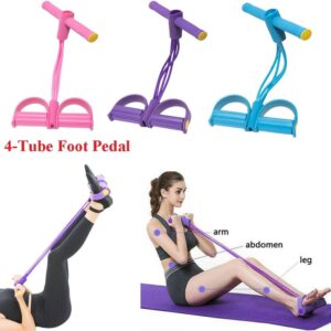 Foot Pedal Resistance Band Elastic Sit-Up Pull Rope | Yoga Fitness Gym Elastic Pull Ropes | Tummy Trimmer for Home Exercise (Random Colors)