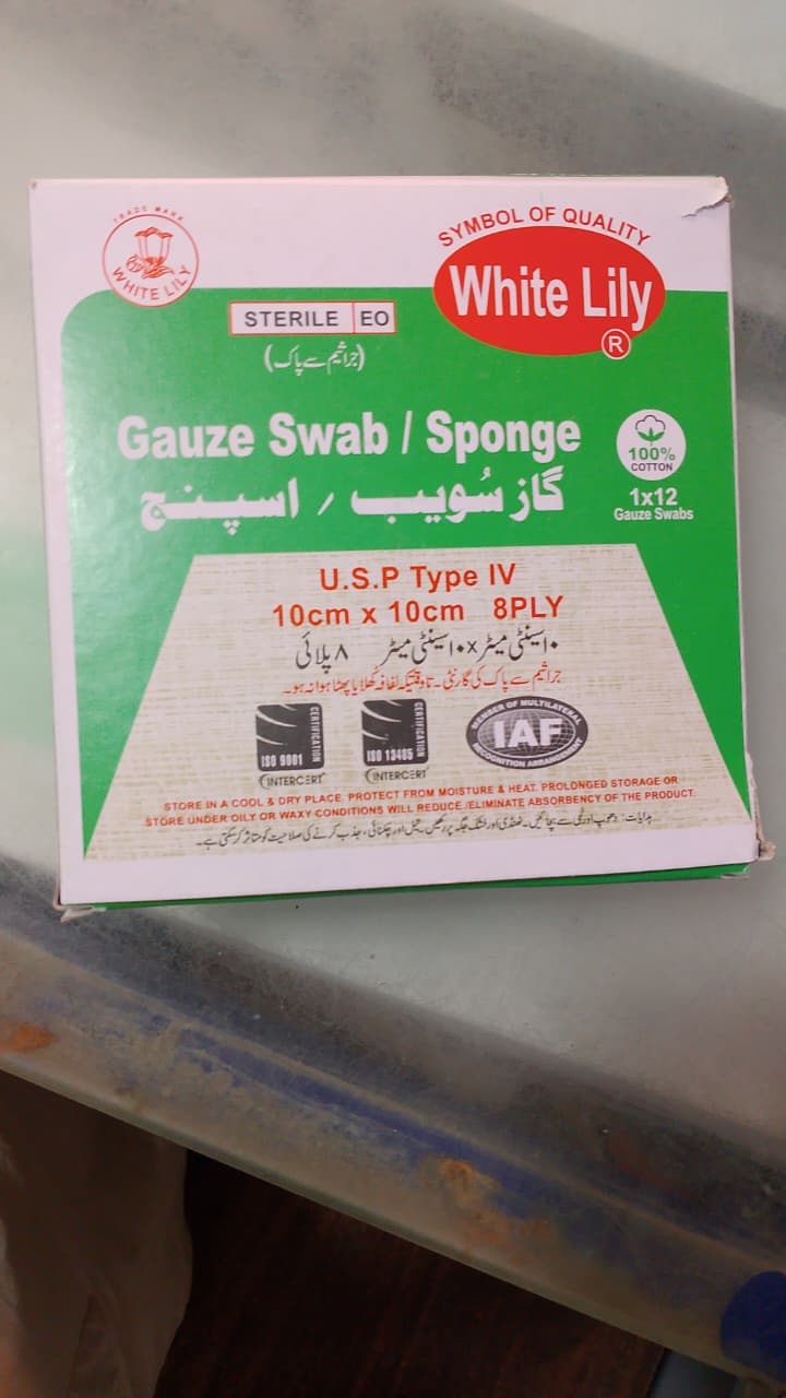 Lily Gauze Swab / Sponge Pad – 12 Sterile Pads | Soft, Highly Absorbent Medical-Grade Wound Dressing | Ideal for First Aid, Cleaning, & Post-Procedure Care - Image 2