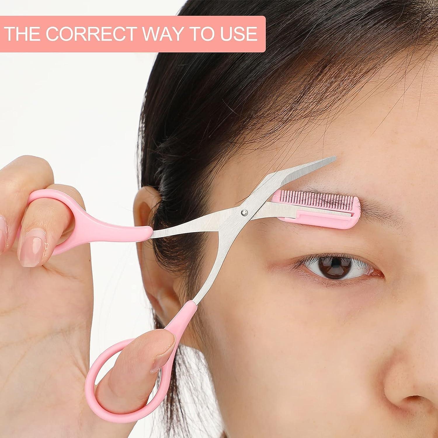 Eyebrow Scissors with Comb | Precision Cutting Tool for Perfect Eyebrow Shaping & Grooming | Random Color (Sharp Stainless Steel) - Image 3