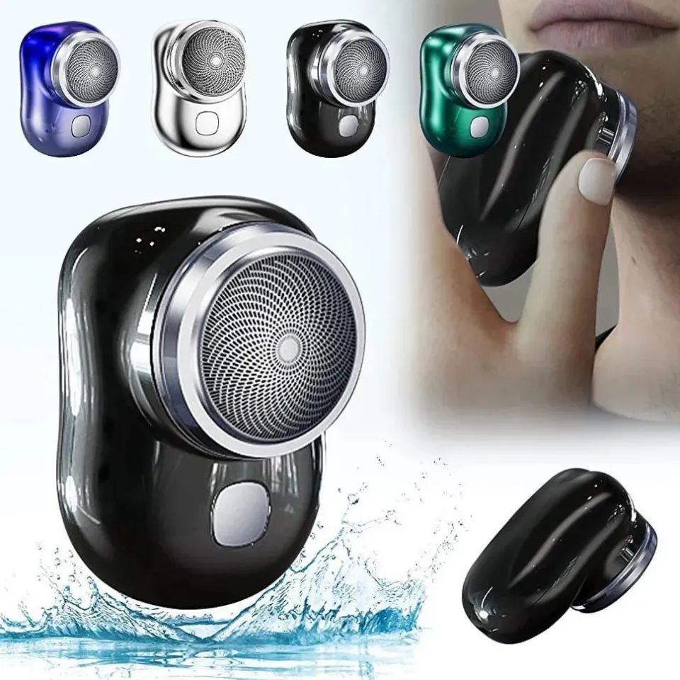 Mini Shaver Portable Electric Razor | USB Rechargeable 6-Blade Pocket Shaver | Wet & Dry Washable Travel Beard Trimmer