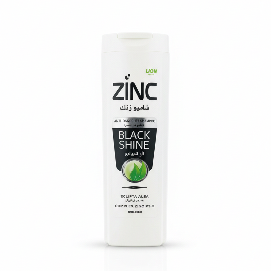 ZINC Anti-Dandruff Shampoo | For Men & Women | Complete Zinc Pro Formula | Black Shine | 340ml - Image 2