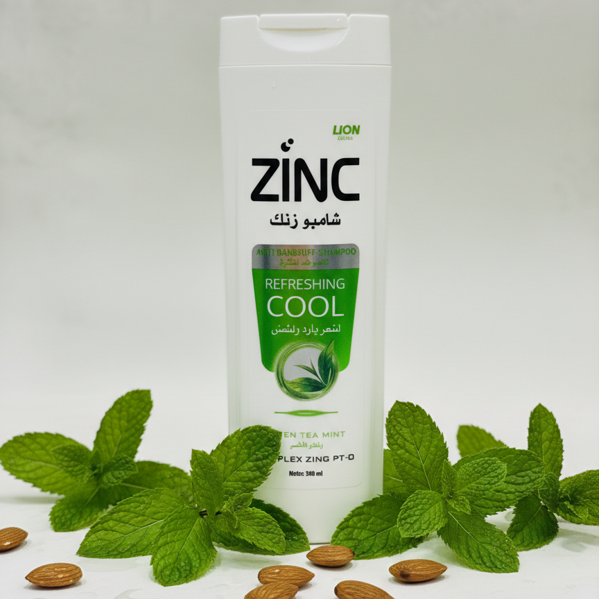 ZINC Anti-Dandruff Shampoo | For Men & Women | Complete Zinc Pro Formula | Black Shine | 340ml