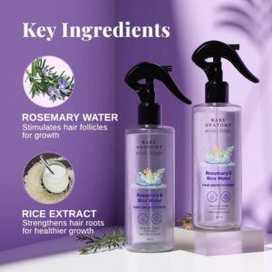 Bare Anatomy Rosemary & Rice Water Hair Growth Spray – Thicker Hair & Less Hair Fall, 200ml