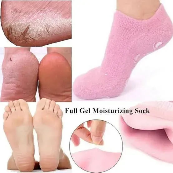 Moisturizing Spa Gel Socks for Women – Reusable Silicone Socks for Foot Care, Softening & Hydrating Treatment – One Pair (Random Color) - Image 2