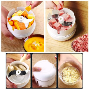 Manual Food Chopper & Meat Grinder – Hand Crank Blender for Fruit, Veggies & Nuts (Assorted Color)