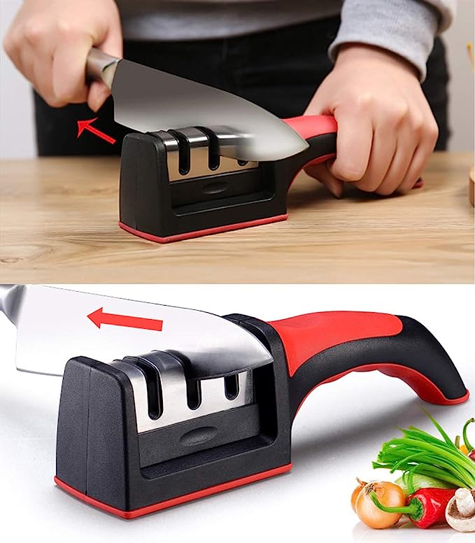 3-Stage Diamond Coated Knife Sharpener & Peeler Set