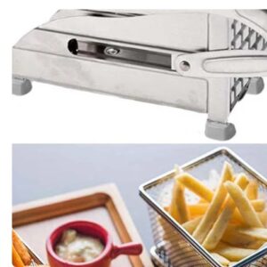 Stainless Steel French Fries Potato Cutter – Double Blade High Quality Manual Potato Slicer for Home Kitchen