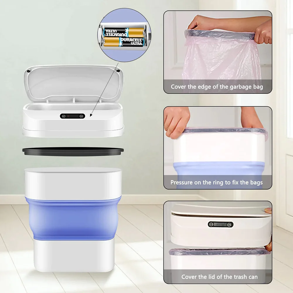 Automatic Sensor Dustbin, Hands-Free Touchless Trash Can with Lid - Image 3
