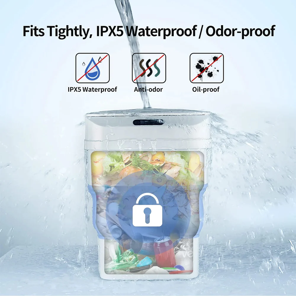 Automatic Sensor Dustbin, Hands-Free Touchless Trash Can with Lid