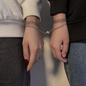 Magnetic Couple Bracelet & Pendant Set, Matching Love Bond Jewelry Gift
