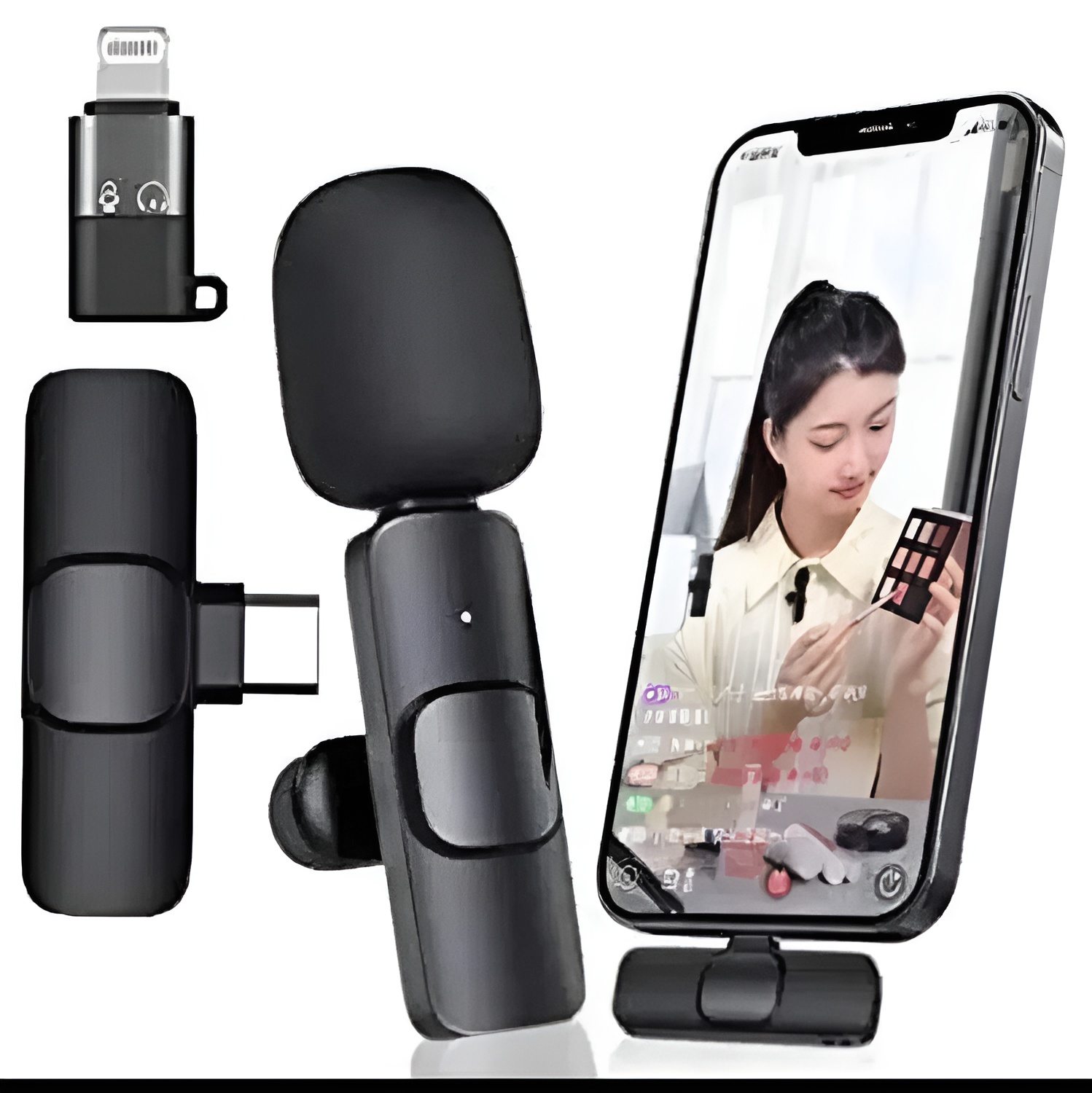 K8 Collar Wireless Microphone, Type-C Lavalier Mic for Smartphone Recording