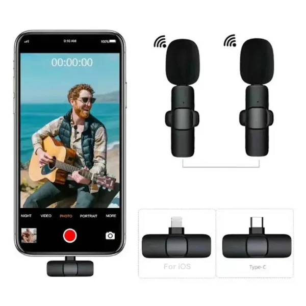 K8 Collar Wireless Microphone, Type-C Lavalier Mic for Smartphone Recording - Image 5