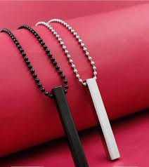 Pack of 2 Stainless Steel Bar Necklace – Black Plated Boys Chain Set - Image 5