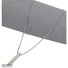 Pack of 2 Stainless Steel Bar Necklace – Black Plated Boys Chain Set - Image 3