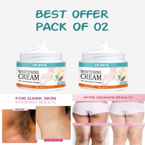 Pack of 2 Sensitive Area Whitening Cream – Dark Spot Lightening for Underarms, Inner Thighs & Private Parts (30ml Each) - Image 5