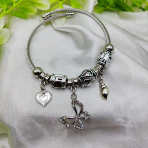 Pandora-Style Butterfly Charm Bracelet for Women & Girls