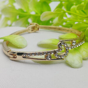 Adjustable Gold Crystal Leaf Bracelet for Women & Girls