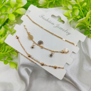 Butterfly Charm Bracelet Set | Adjustable Triple-Layer for Women