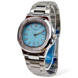 Patek Philippe Genève Men’s Analog Watch – Best Quality Stainless Steel Wrist Watch for Men, Black Dial (Without Box)