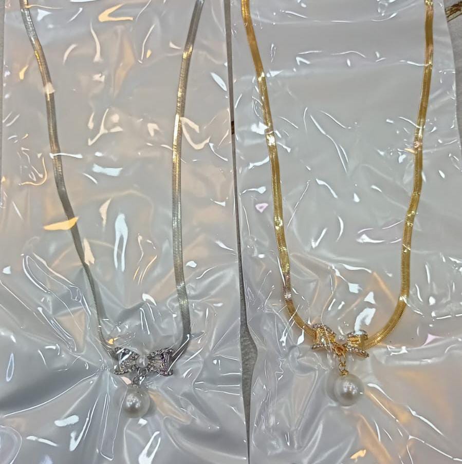 Korean Knot Pearl Pendant Necklace – Golden Party Jewelry for Women - Image 3
