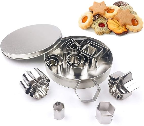 12-Piece Stainless Steel Cookie Cutter Set – 4 Assorted Shapes for Baking, Pastry, Fondant & DIY Crafts - Image 2
